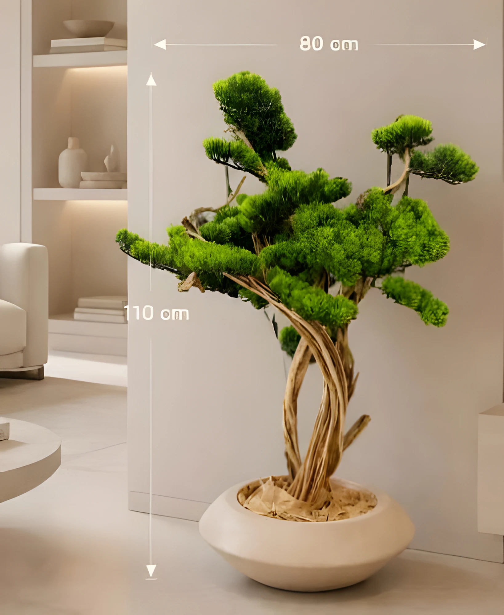 Dekoratif Bonsai Ağacı 75 cm, yeşil yapraklı